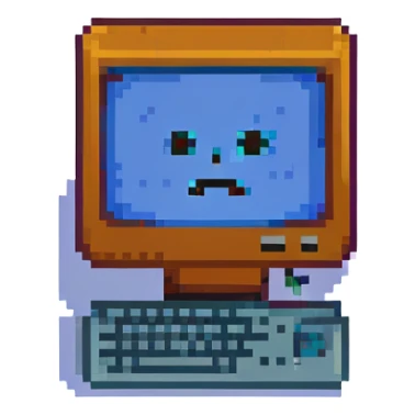 Blue screen of death with tiny ":(" face sticker