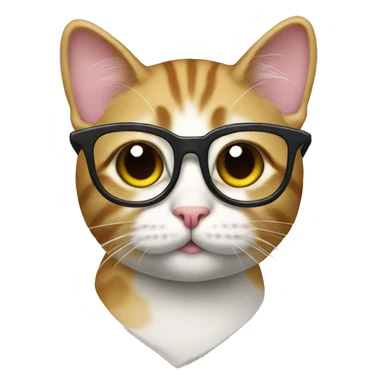 cat in glasses with dollar sign sticker
