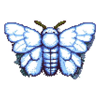 pixel art fluffy moth sticker
