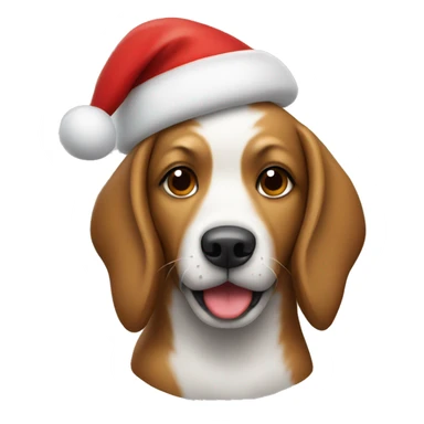 Dog wearing Santa hat sticker
