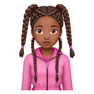 Black girl with braids ￼wearing a pink sticker