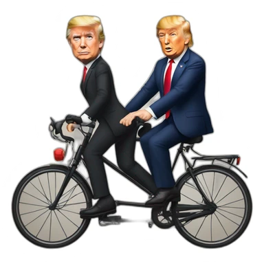 Donald trump et Emanuel Macron sur un vélo sticker