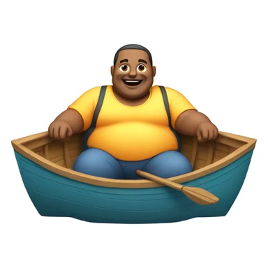 Fat guy on boat sticker