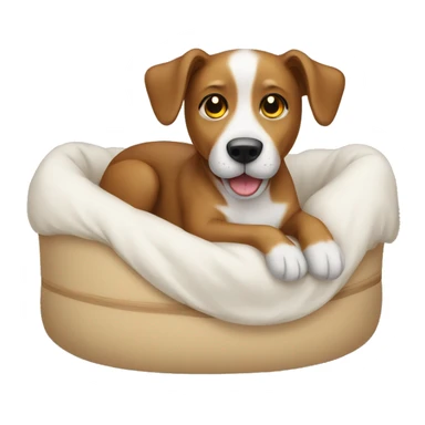 Dog in a bed sticker