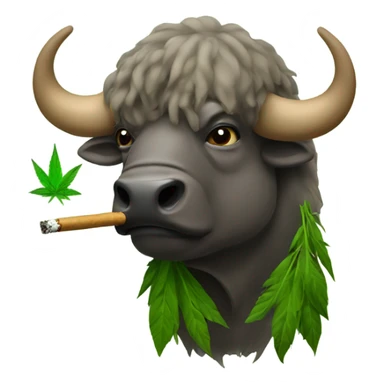 A buffalo smoking weed sticker