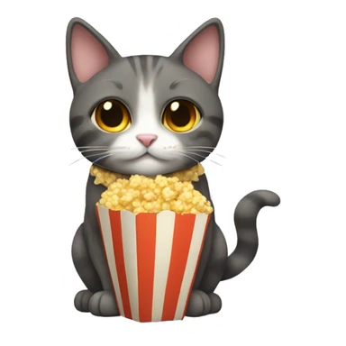 cat with popcorn collar sticker