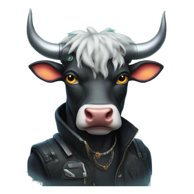 Cyberpunk bull sticker
