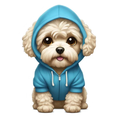Maltipoo wearing hoodie sticker
