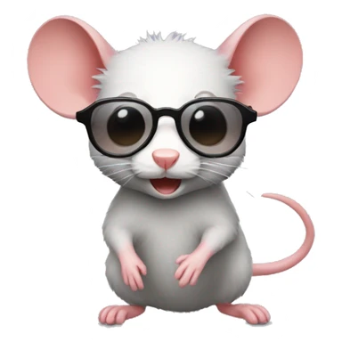 Ratón con gafas sticker