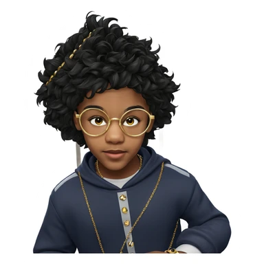 charming boy with jewelry sticker