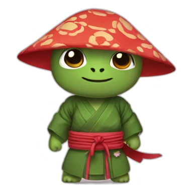 Turtle ninja with a kimono sticker