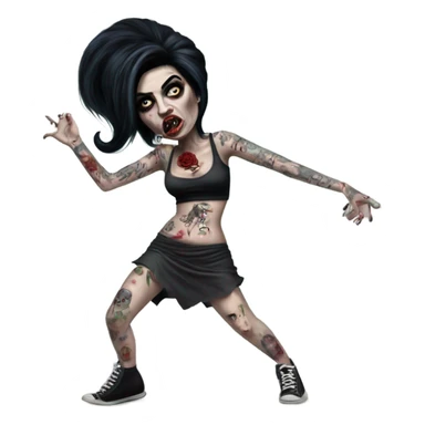 amy winehouse zombie dancing with tattoos sticker