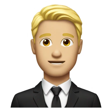 Blonde man with black suit sticker