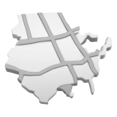 3d white map gps with grey outlines sticker