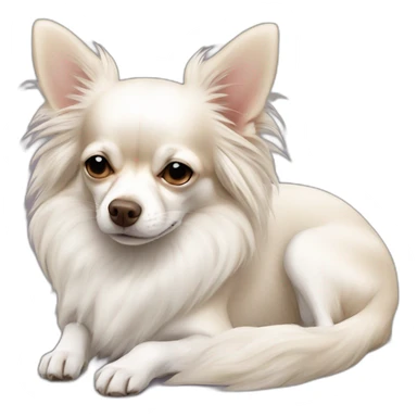 languid sleeping chihuahua longcoat white sticker