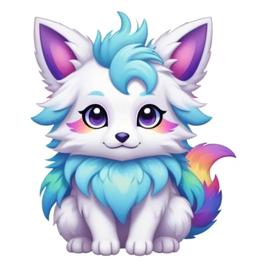 Kawaii bright fantasy ethereal anthro fursona Fakemon sticker