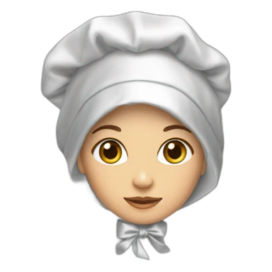 Tisme wearing a satin bonnet sticker