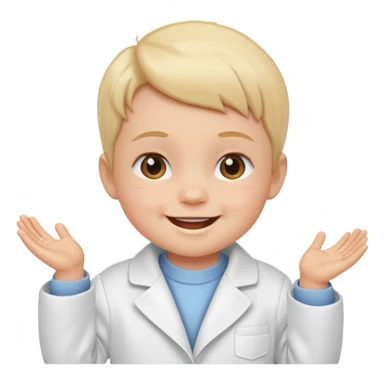 baby in white coat sticker