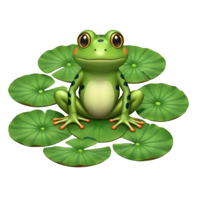 frog in striped pajamas on lily pad bed sticker