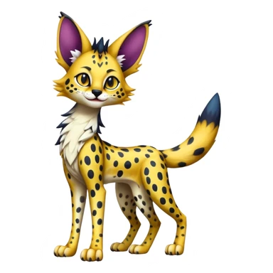 Epic Cute Colorful Dark Sergal-Serval-Vernid full body sticker