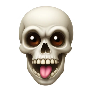 Skull With eyeballs sticking tongue out sticker