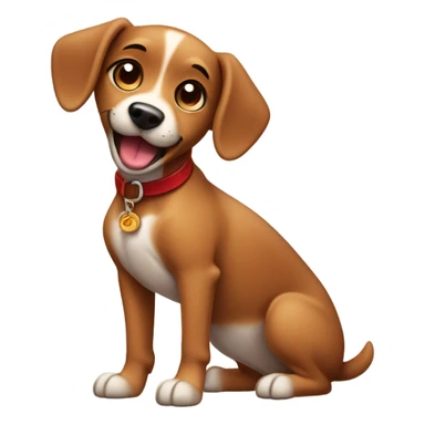 Apple like bitmoji of a dog with party ha sticker