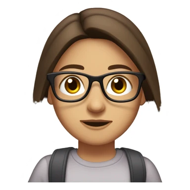 Brunette, medium length straight hair, brown eyes, sometimes I can wear glasses sticker