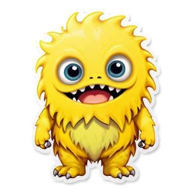 kind funny yellow baby monster sticker