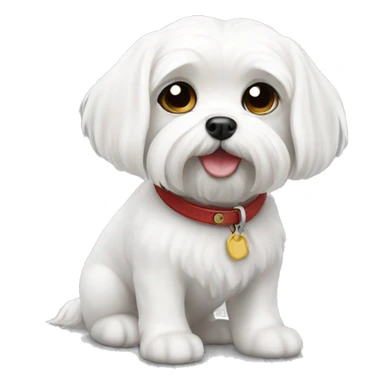 White  small Maltese dog sticker
