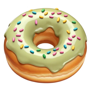 Donut with pastel olive cream sticker
