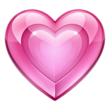 pink crystal heart, shiny and reflective sticker