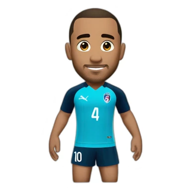 Dimitri Payet avec le maillot de paris sticker