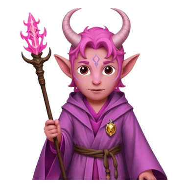 wizard thiefling with pink skin sticker