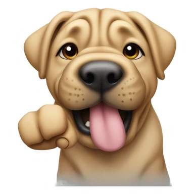 shar pei showing middle finger sticker
