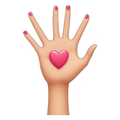 Fingernails make a heart shape sticker