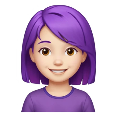A 5-year-old girl with purple hair sticker
