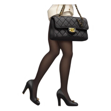 black classic chanel bag with legs sticker