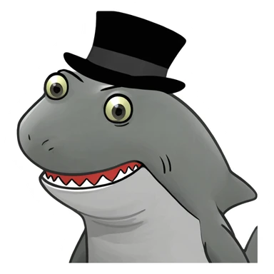 Shark with a top hat sticker