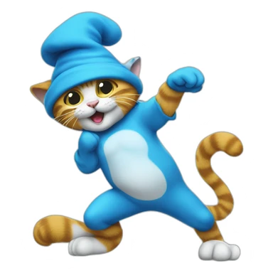 Smurf cat faisant un dab sticker