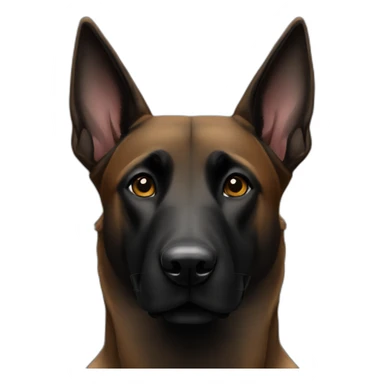 black belgian malinois head sticker