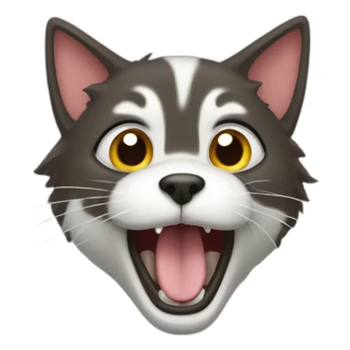 barking cat sticker