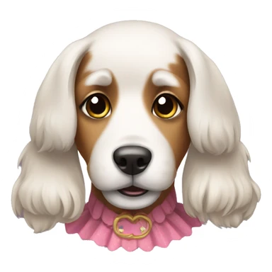 A dog wearing a dress sticker