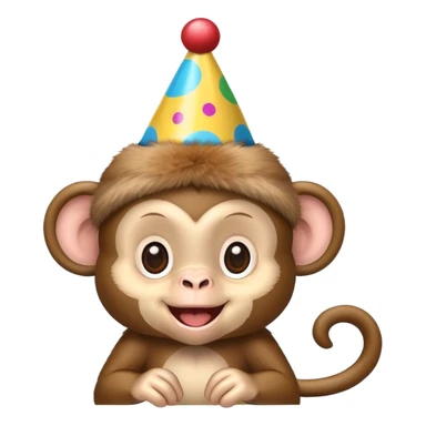 Baby monkey with a party cap sticker
