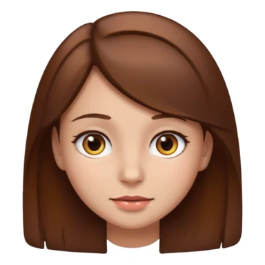 girl with brown hair and brown eyes, emoji style sticker