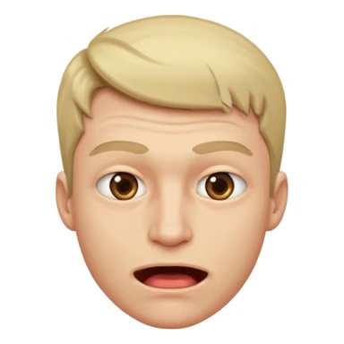 Male biting down on bottom lip sticker