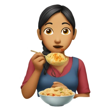 nepali girl eating momo sticker