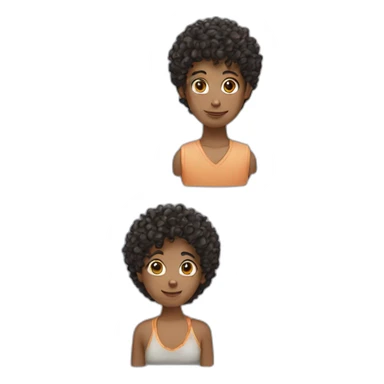 Curly girl and curly boy sticker