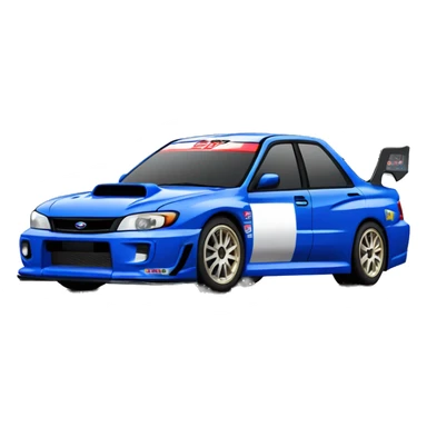 Blue subaru GC8 STI Rally Car front side sticker