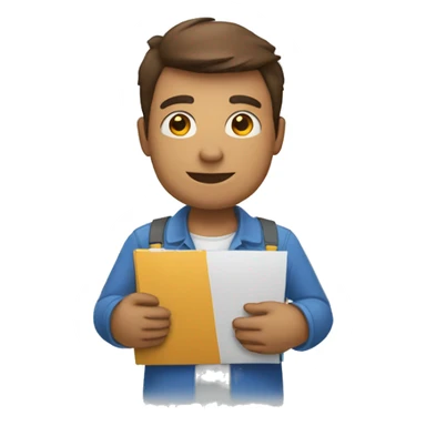 a man holding blueprints sticker