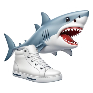 shark wearing sneakers sticker